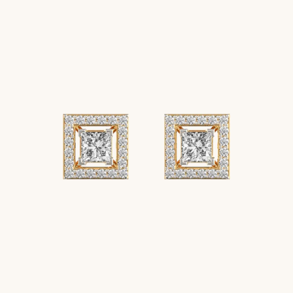 Princess Amelia Diamond Ear Studs-0