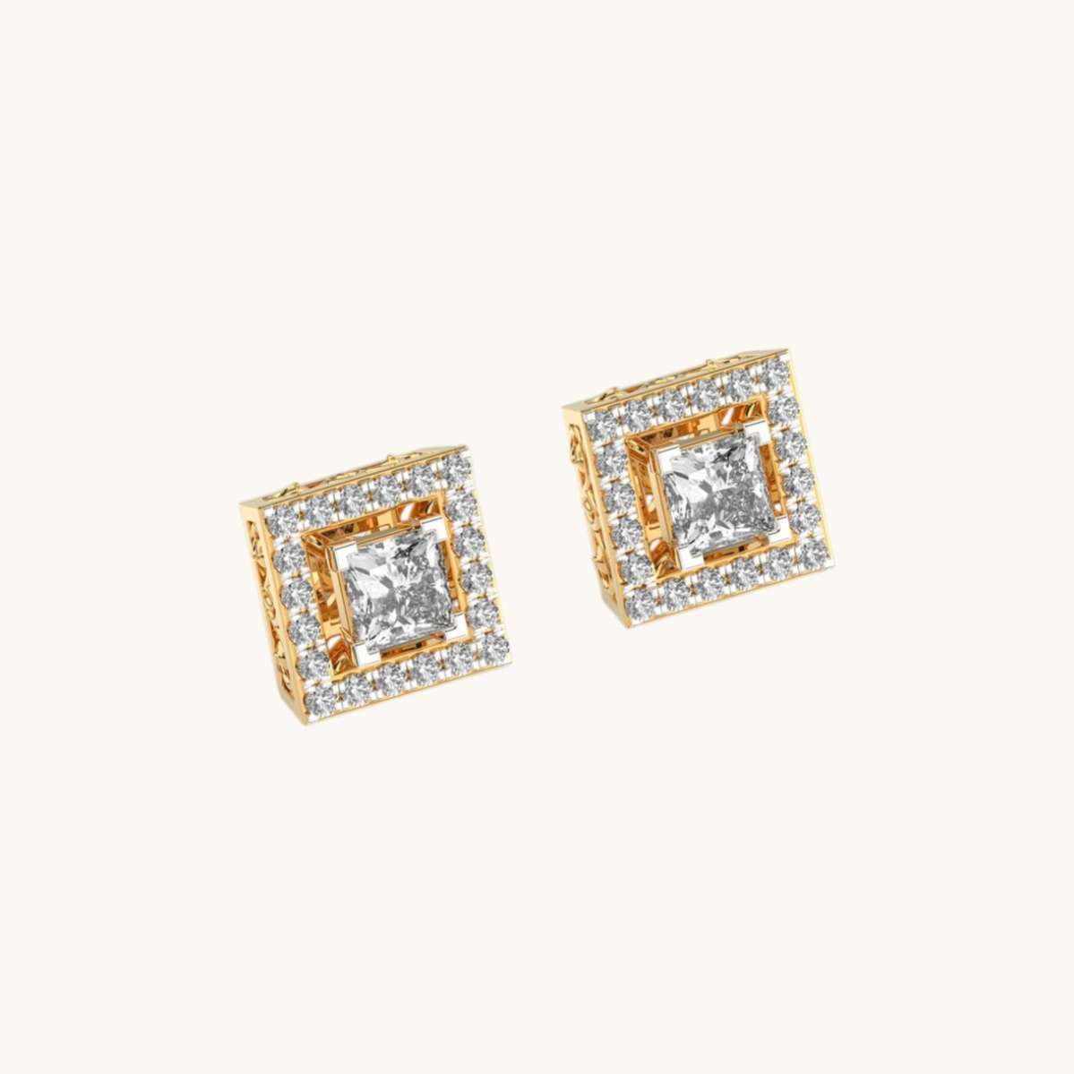 Princess Amelia Diamond Ear Studs-2
