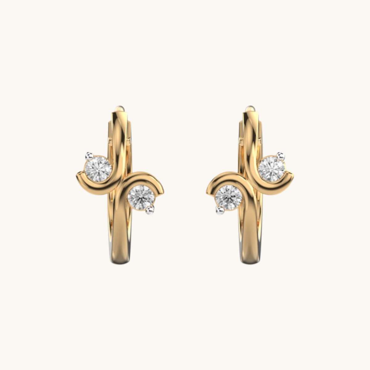 Emma Loop Diamond Hoop Earrings-0