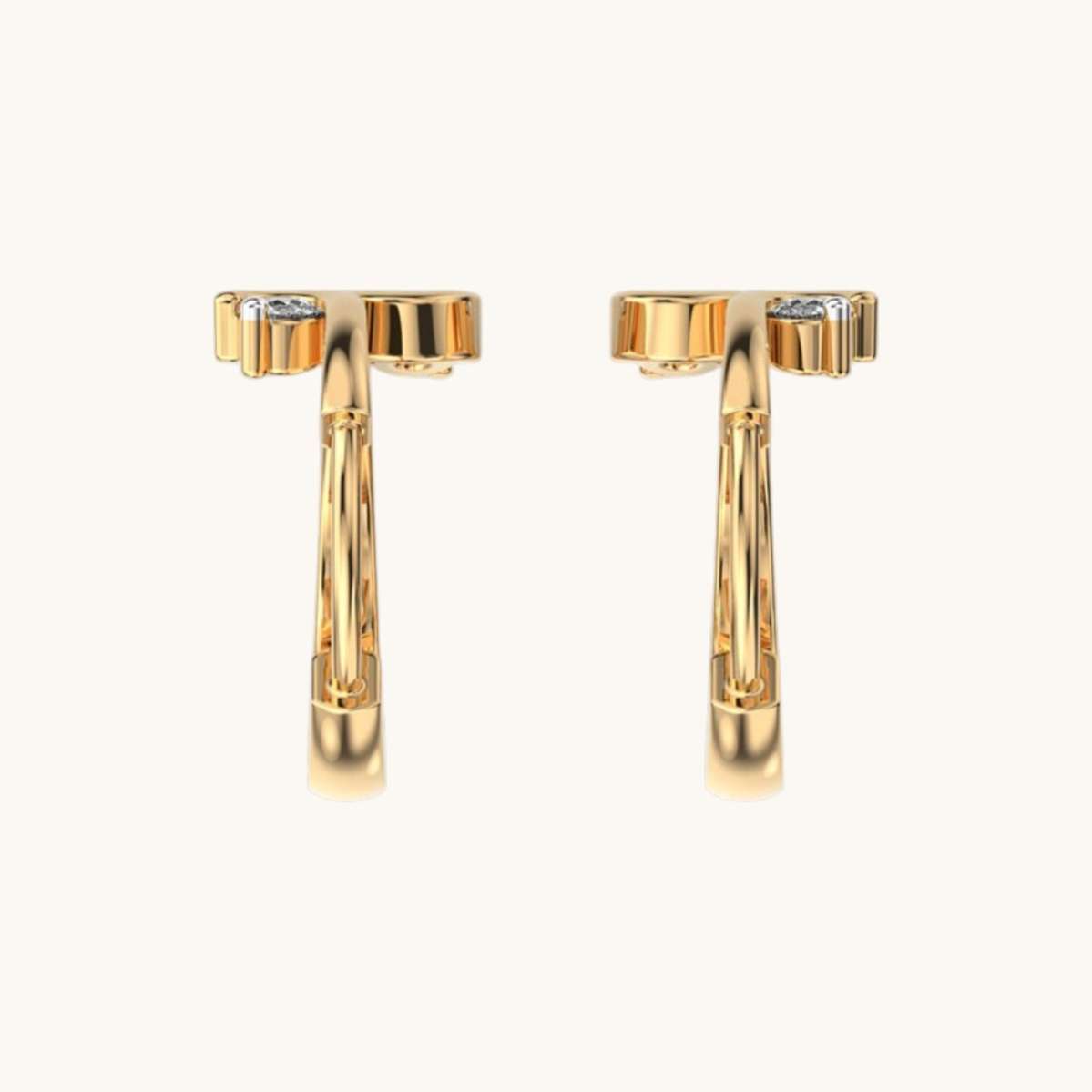 Emma Loop Diamond Hoop Earrings-3