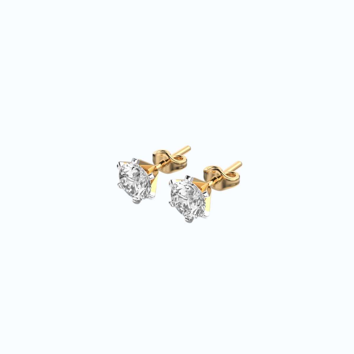 Round Distinct Diamond Ear Studs-1