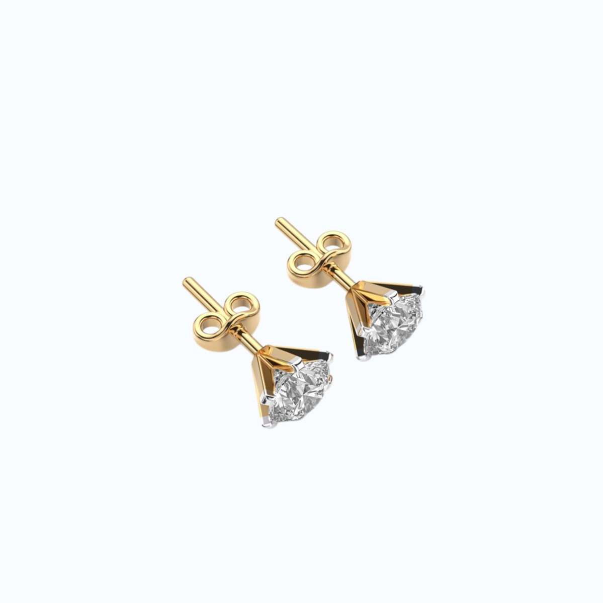 Round Distinct Diamond Ear Studs-2