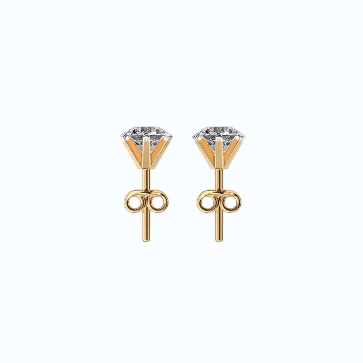 Round Distinct Diamond Ear Studs-3
