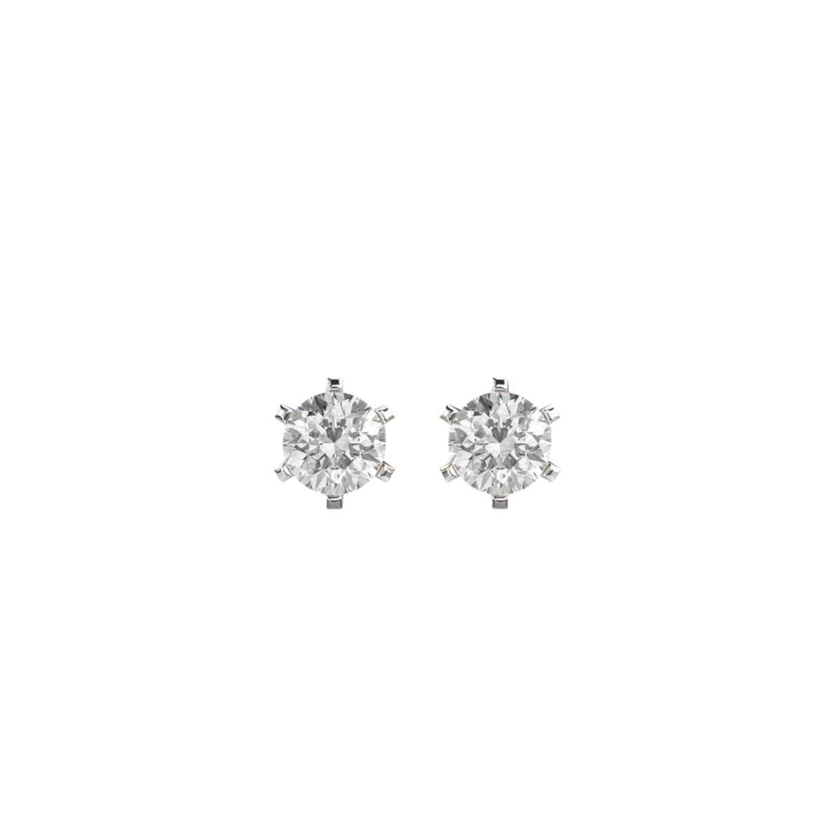 Round Distinct Diamond Ear Studs-4