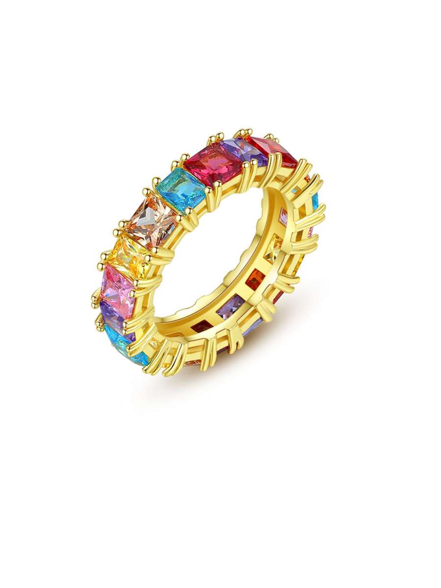 CZ Multi Colour Band Ring-0