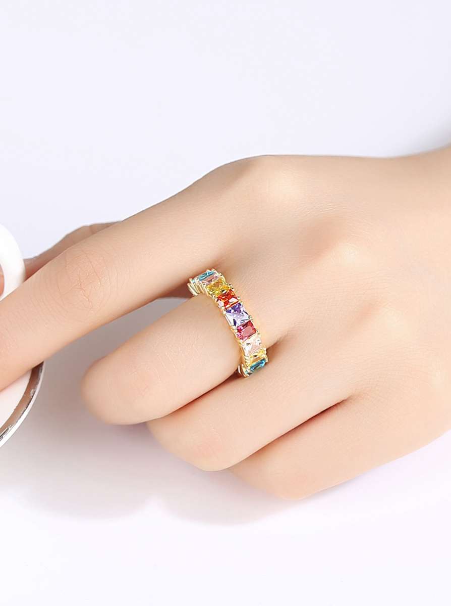CZ Multi Colour Band Ring-1