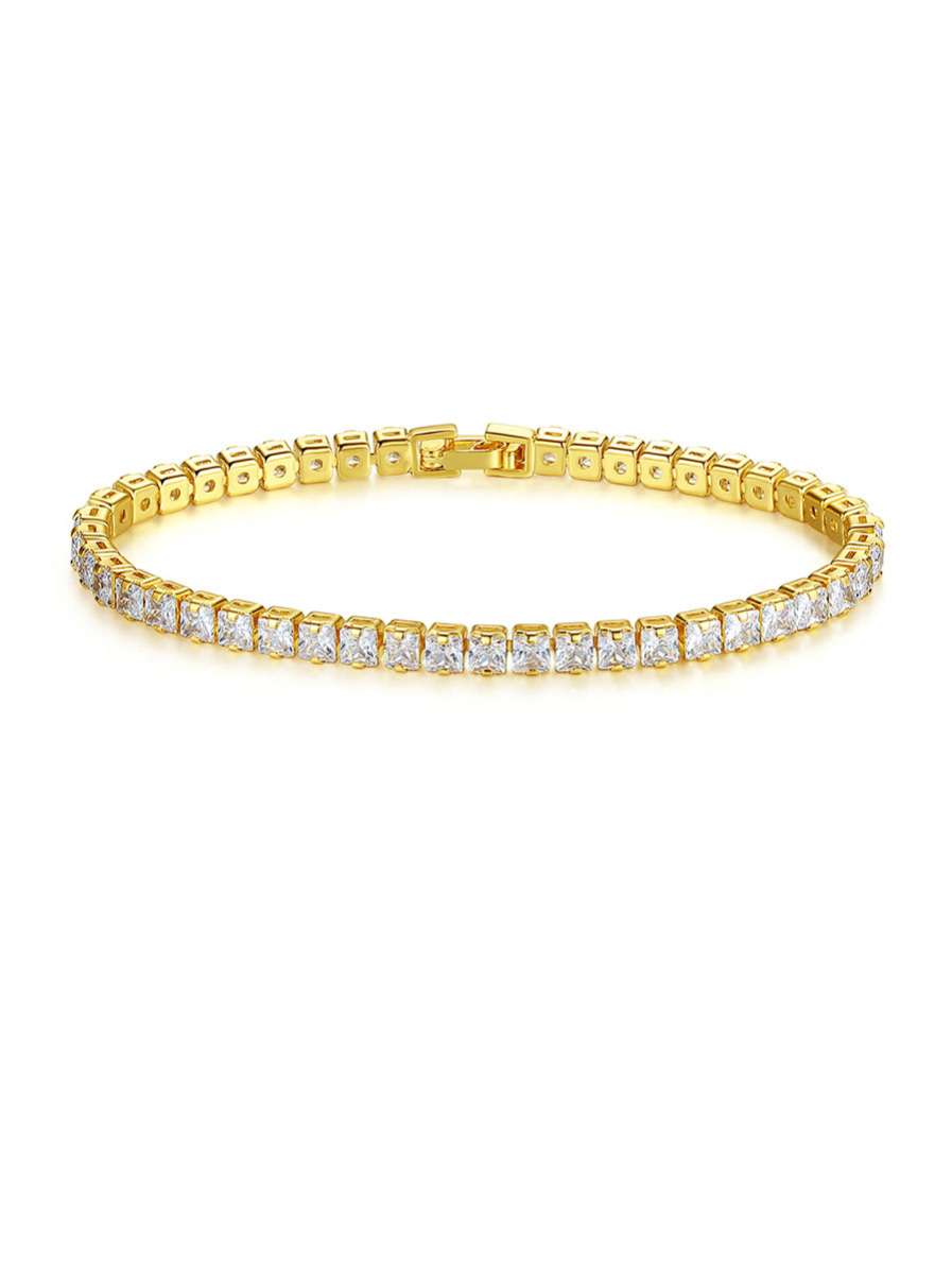 Cubic Zirconia Geometric Bracelet-0