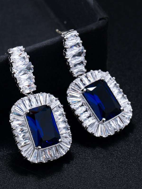 Copper Zircons Noble Luxury Earrings-1