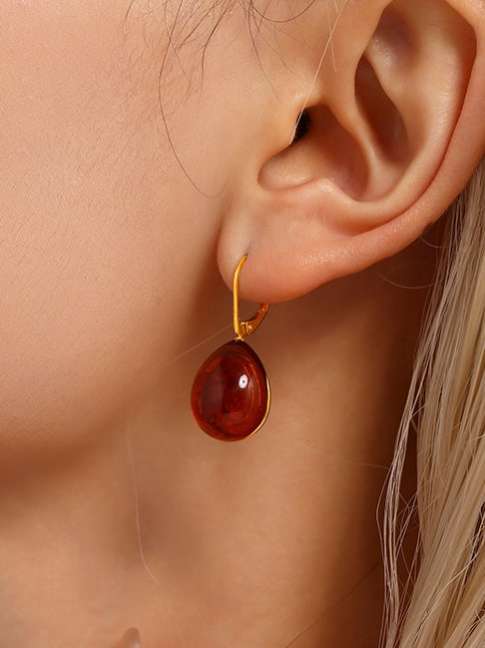 Resin Water Drop Earrings-0