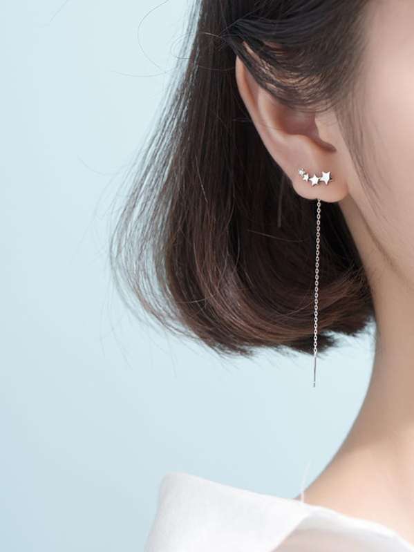 925 Sterling Silver Tassel Earring-0