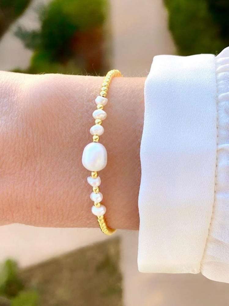 Freshwater Pearls Woven Bracelet-1