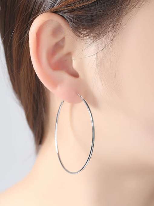 50mm Silver Hoop Earrings-1